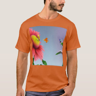 AI erzeugt SunFlower mit Vögeln wie Tier T-Shirt