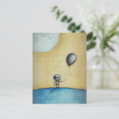 AI erzeugte Kunst eines Astronauten mit einem Ball Postkarte (Stehend Vorderseite)