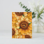 AI erzeugte Sonnenblumen Postkarte (Stehend Vorderseite)