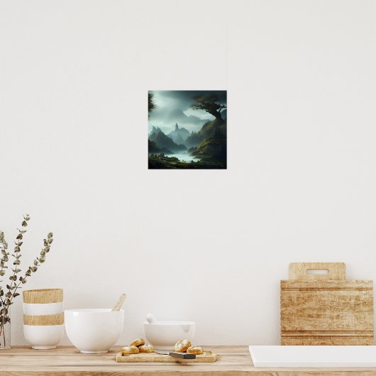 AI Fantasy Landscape #02 Poster (Küche)