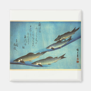 Ai (Forelle) - Hiroshiges Farbiger Japanischer Fis Magnet