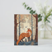 AI Forest Fox Postkarte (Stehend Vorderseite)