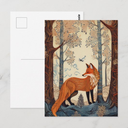 AI Forest Fox Postkarte (Vorne/Hinten)