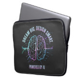AI Futuristic Laptop Sleeve - Dream Big Design (Vorderseite Links)