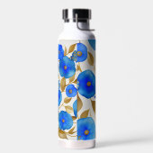 AI Generated Art *Blue Blumenmuster Design* Trinkflasche (Links)