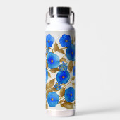 AI Generated Art *Blue Blumenmuster Design* Trinkflasche (Vorne)