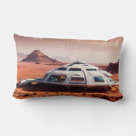 AI-Generated Futuristic Mars Habitat Dome Lendenkissen (Rückseite)