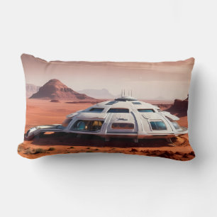 AI-Generated Futuristic Mars Habitat Dome Lendenkissen