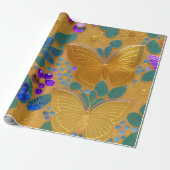 AI Generated - Golden Butterflies Decorative Art Geschenkpapier (Ungerollt)