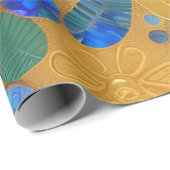 AI Generated - Golden Butterflies Decorative Art Geschenkpapier (Rolleneckpunkt)