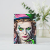 AI Generated Mad Hatter Fantasy Postcard Postkarte (Stehend Vorderseite)