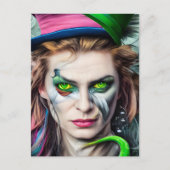 AI Generated Mad Hatter Fantasy Postcard Postkarte (Vorderseite)