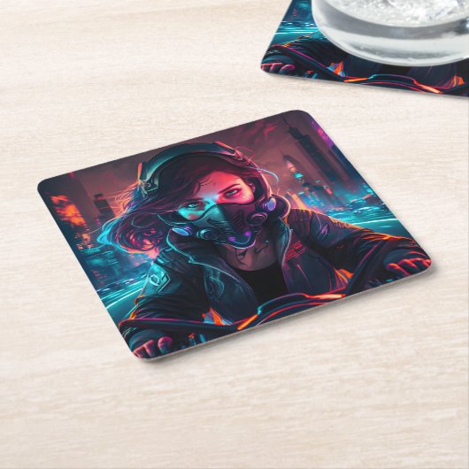 AI generated motorcycle art #1 Rechteckiger Pappuntersetzer (angewinkelt)