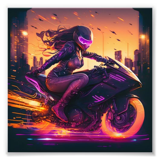 AI generated motorcycle art #3 Fotodruck (Vorne)