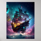 AI Generated Pirate Ship Poster (Vorne)