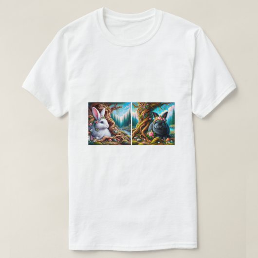 AI Generated Rabbit Bunny T-Shirt (Design vorne)