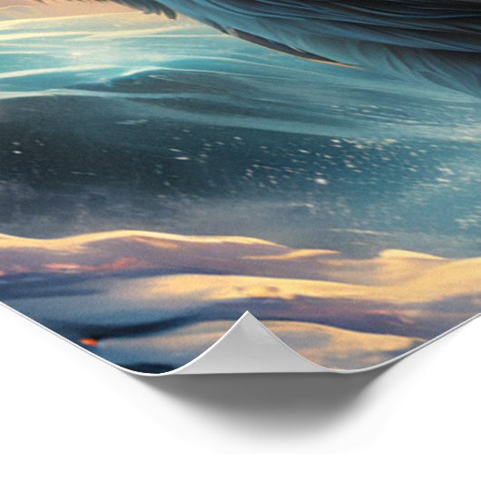 (AI generiert) Jesus auf einem Eisbär 20x16 Poster (Ecke)