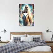 (AI generiert) Jesus auf einem Eisbärenplakat Leinwanddruck (Insitu (Schlafzimmer))