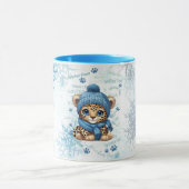 AI generiert | Niedlicher Leopard | Winter Tasse (Zentrum)