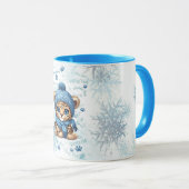 AI generiert | Niedlicher Leopard | Winter Tasse (VorderseiteRechts)