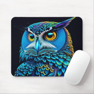 Ai generierte farbenfrohe Owl Mousepad