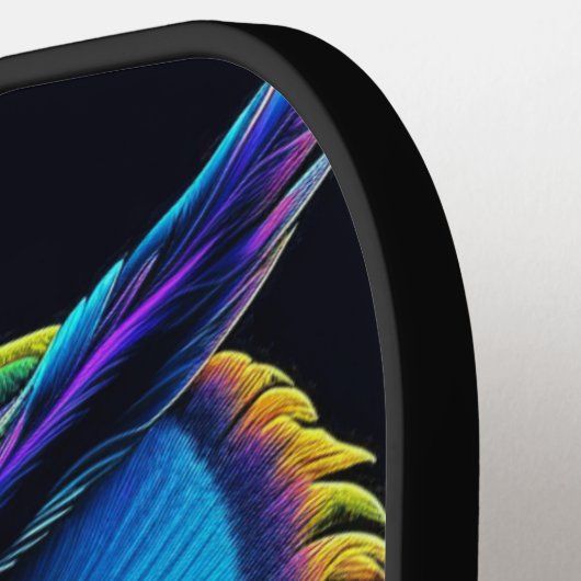 Ai generierte farbenfrohe Owl Pickleball Schläger (Linke Seite)