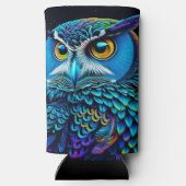 Ai generierte farbenfrohe Owl Selters Dosenkühler (Rückseite)