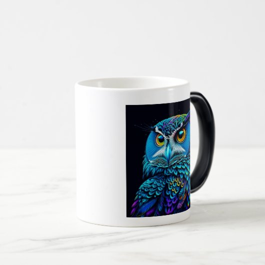 Ai generierte farbenfrohe Owl Verwandlungstasse (VorderseiteRechts)