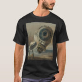 AI-generierte Roboter-Möwe, Ölmalerei Art Gra T-Shirt (Vorderseite)