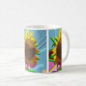 AI Generierte Sonnenblume Kaffeetasse (VorderseiteRechts)