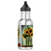Ai generierte Sonnenblumen in Mason Jar Edelstahlflasche (Rechts)