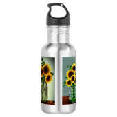 Ai generierte Sonnenblumen in Mason Jar Edelstahlflasche (Rückseite)