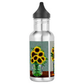 Ai generierte Sonnenblumen in Mason Jar Edelstahlflasche (Links)