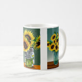 Ai generierte Sonnenblumen in Vasen Kaffeetasse (VorderseiteRechts)