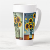 Ai generierte Sonnenblumen in Vasen Milchtasse (Rechte Ecke)
