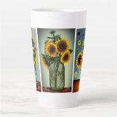 Ai generierte Sonnenblumen in Vasen Milchtasse (Vorderseite)