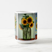 Ai generierte Sonnenblumen in Vasen Verwandlungstasse (Zentrum)