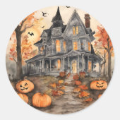 AI generierte Spooky Old House Halloween Sticker (Vorderseite)