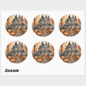 AI generierte Spooky Old House Halloween Sticker (Blatt)