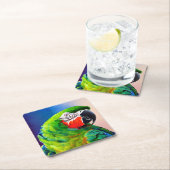 AI-Generierter Amazon-Papagei Rechteckiger Pappuntersetzer (Vor Ort)