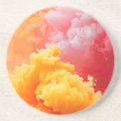 AI-generiertes Farbdünnerrauchen Getränkeuntersetzer (Vorne)