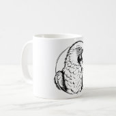 ai generiertes Papagei-Logo Kaffeetasse (Vorderseite Links)