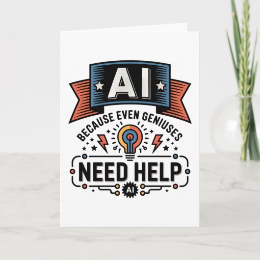 AI Genie Humor Tech Zitat Design Karte (Vorderseite)