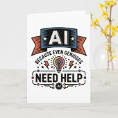 AI Genie Humor Tech Zitat Design Karte (Gelbe Blume)