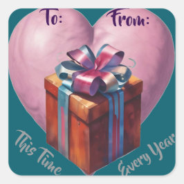 AI-Geschenktasten an/von Aufklebern Quadratischer Aufkleber