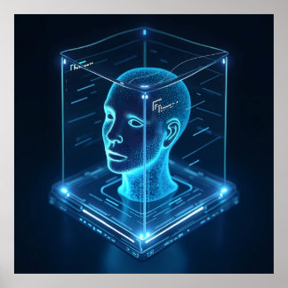 "AI-getriebene Gesichtserkennung Poster