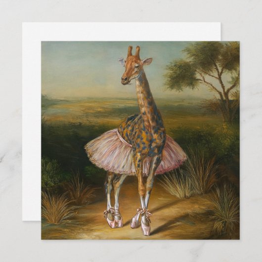 AI-Giraffe Feiertagskarte (Vorne/Hinten)