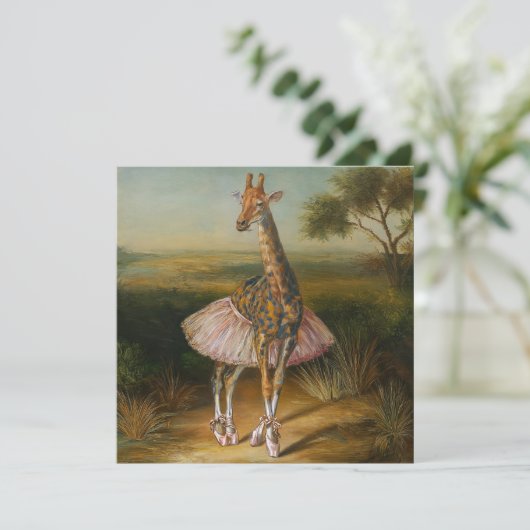 AI-Giraffe Feiertagskarte (Stehend Vorderseite)