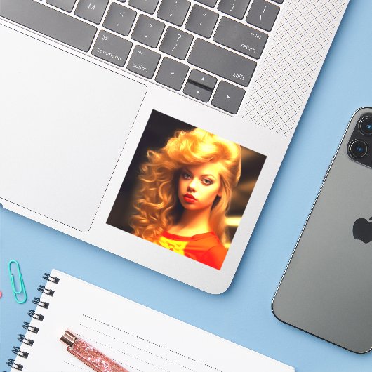 Ai Girl Aufkleber (Laptop mit iPhone)