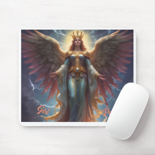 AI Girl Power Mouse Pad Mousepad (Mit Mouse)